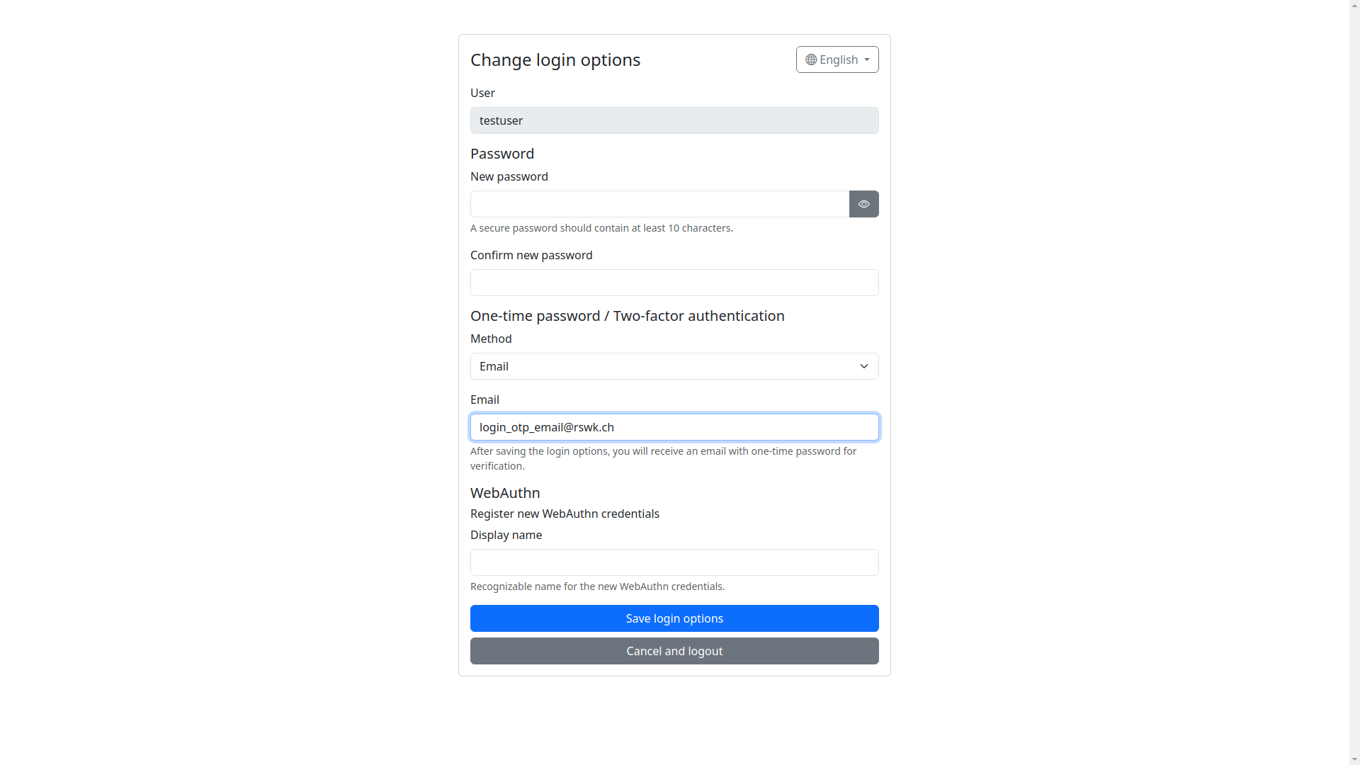 Login Edit User OTP Email