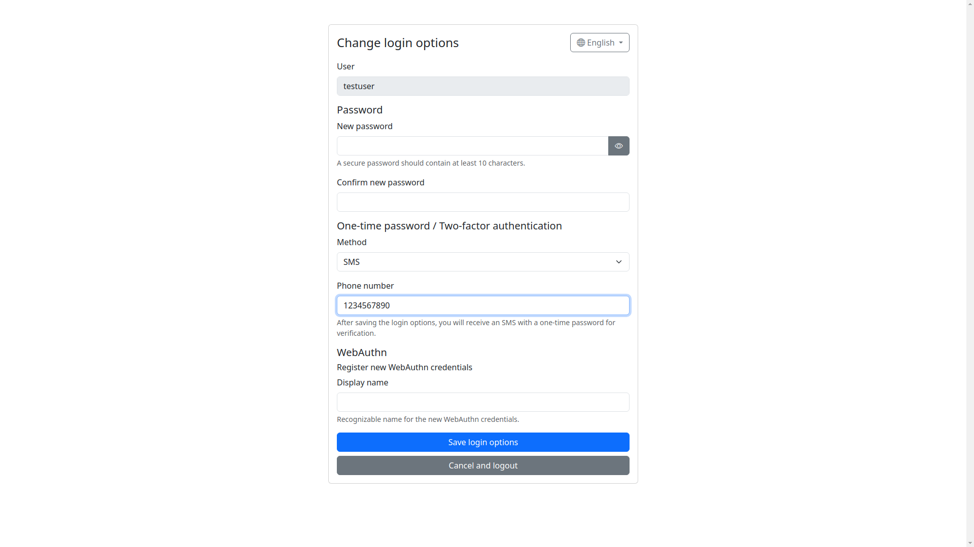 Login Edit User OTP Phone