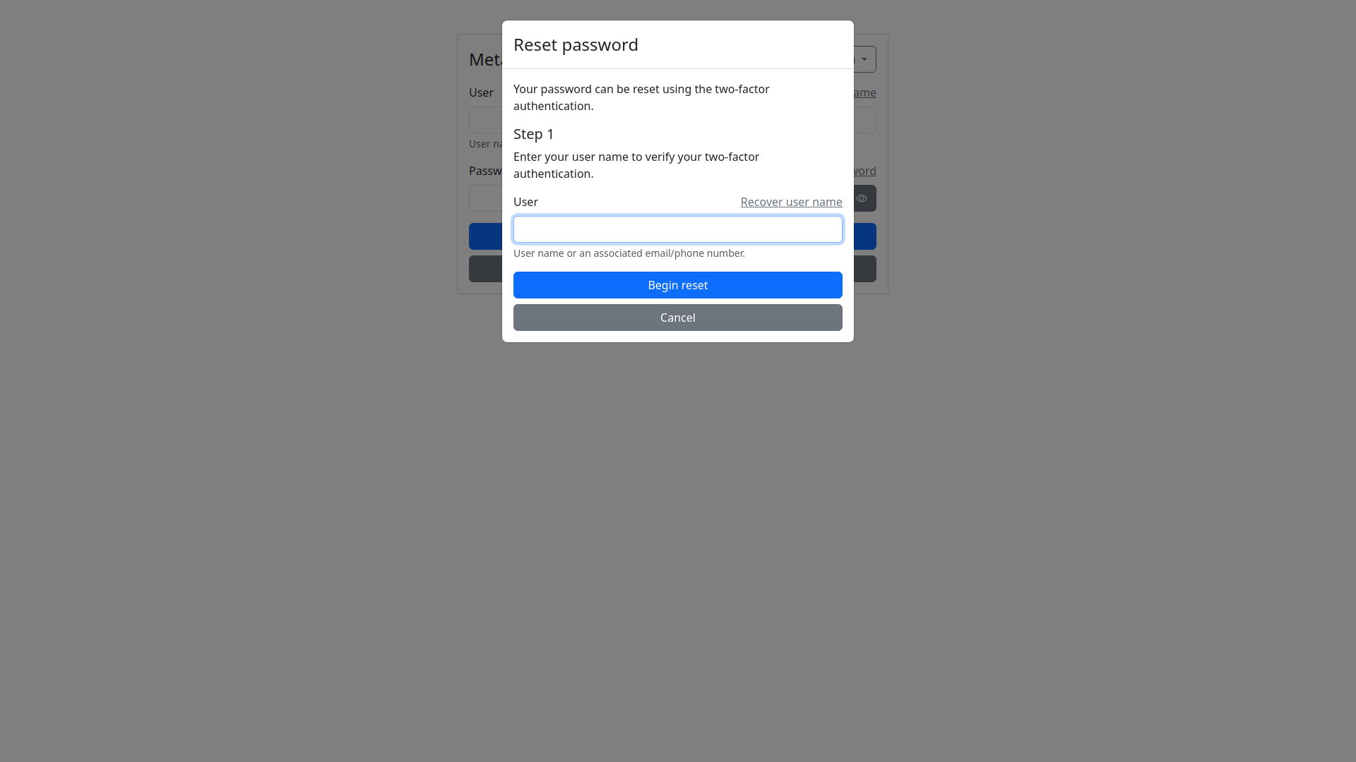 Reset Password